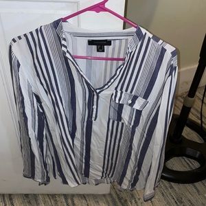 **10 for $20!** blue and white stripped blouse